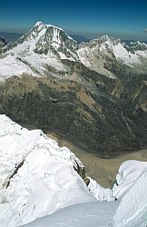 ToclaBelowSummit - Below the summit of Toclaraju, Peru 1996