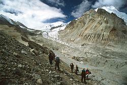 UpMoraine - Hiking up the moraine towards Cho Oyu base camp, 2000