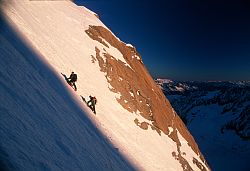 VerteFirstSun - Sunrise on the north face of La Verte, Mt Blanc, France