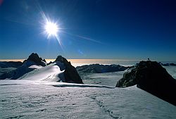 WestCoastSunset1 - Sunset on the west coast, Fox glacier, New Zealand 2000