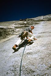 CrestJewelVincent - Vincent leading slab on Crest Jewel Direct. North Dome, Yosemite, California, 2003
[ Click to go to the page where that image comes from ]