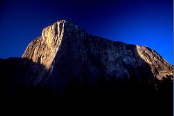 ElCapSunset - Sunset on El Capitan, Yosemite, California, 2003
[ Click to download the free wallpaper version of this image ]