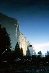 ElCapitanMorningReflection - Reflection of El Capitan in the river. Yosemite, California, 2003