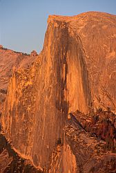 HalfDomeNWfaceSunset - North-West face of Half Dome in sunset. Yosemite, California, 2003
[ Click to download the free wallpaper version of this image ]