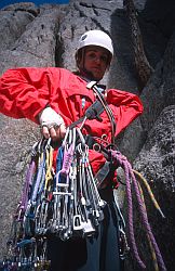 JennyNiceRack - Jenny with full trad climbing gear, Colorado