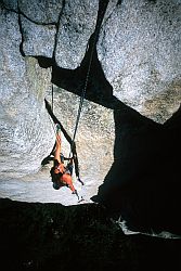 MobyDickReverse - Jenny on Moby Dick (base of El Capitan). Yosemite, California, 2003