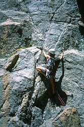 MtAlice_GuillaumeFace - Climber on Mt Alice, RMNP, Colorado