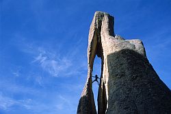 Needles_Eye - Soloing inside the Eye of the Needle, South Dakota
[ Click to download the free wallpaper version of this image ]