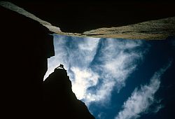 PillarAlcove - Jenny climbing a pillar in an alcove. Lake Tahoe, California, 2003
[ Click to download the free wallpaper version of this image ]