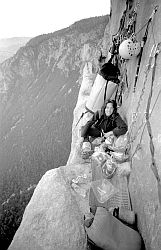 Salathe_BW14_LongLedgeV - Jenny on Long Ledge, day 3. Salathé Wall, Yosemite, 2003
[ Click to go to the page where that image comes from ]