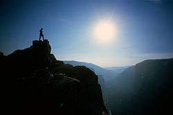 SentinelSummit - Vincent on the summit of the Sentinel, with El Capitan in the background. Yosemite, California, 2003
[ Click to download the free wallpaper version of this image ]