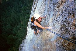 StonerNoPhotoNow - Jenny on a painful move: No! Don't take the photo now! Stoner's Highway, Middle Cathedral, Yosemite, California, 2003
[ Click to go to the page where that image comes from ]