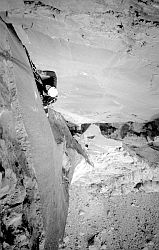 BW_WasherDihedral - Overhanging dihedral on Washer Woman. Moab, Utah, 2003
[ Click to go to the page where that image comes from ]
