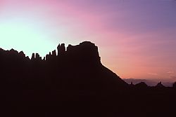 BridgerJackDusk - Dusk on bridger Jack spires, Indian Creek, Utah