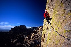 CochiseRappel - Jenny on rappel at Cochise Stronghold, Arizona, 2003
[ Click to download the free wallpaper version of this image ]