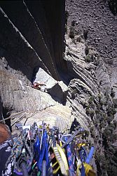 DT_EM_OnPitch4 - Facing out on El Matador, Devil's Tower, Wyoming, 2002