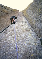 DT_EM_P2_Start - Layback El Matador, Devil's Tower, Wyoming, 2002