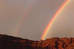 DoubleRainbow - Double rainbow on Castleton tower, Moab, Utah