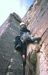 JohnnyVegasClose - Jenny leading Johnny Vegas, Red Rocks, Nevada, 2001