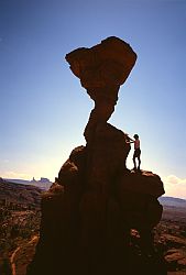 Naja - Climbing the Naja in the Fisher Towers, Moab, Utah
[ Click to go to the page where that image comes from ]