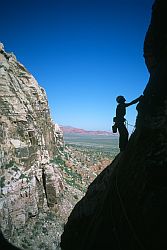 Y2K_Jenny - Climber backlit on Y2K, Red Rocks, Nevada
[ Click to download the free wallpaper version of this image ]