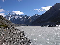 20051226_0350_HookerValleyLake - Glacial lake in the Hooker valley below Mt Cook, NZ.