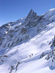 20060406_0011045_Meije - One of the major summit of the southern Alps, La Meije looms above skiers of the small town of La Grave, Oisans.
[ Click to go to the page where that image comes from ]