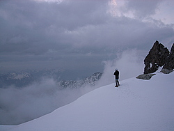 20060505_0011271_LookingAtWeather - Looking at the gloomy weather up Mt Pelvoux, Oisans.
[ Click to download the free wallpaper version of this image ]