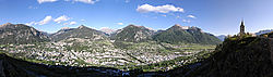 20060530_PuyStPierrePano - Panoramic view of Briançon and the church of Puy-St-Pierre, Oisans.