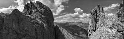 20060614_TenailleSummitPanoBW - Summit of the Tenailles de Montbrison, Oisans.