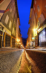 20060621_GargouilleE_Pano_ - The medieval water runway 'Gargouille' in the main street of the Briançon fortress, France.
[ Click to go to the page where that image comes from ]