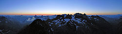 20060710-21-DarkPano - Night panorama on the south face of La Meije from Roche Faurio, Oisans.