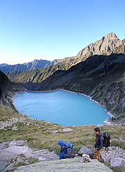 20060830-075123-PiantonettoLakePano_ - Coming down from the Pontese hut, overlooking Teleccio lake, Piantonetto, Orco Valley, Italy.
[ Click to go to the page where that image comes from ]