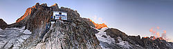 20060905-2011-PromontoirePano_ - The Promontoire hut below the south face of La Meije, Oisans.
[ Click to go to the page where that image comes from ]