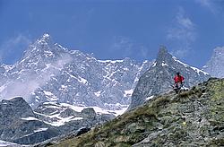 CourmayeurTrail - Hiking below the italian side of Grandes Jorasses, Mt Blanc range.