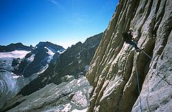 SialouzeRappel - Rappelling off Sialouze, with Sélé glacier in the back, Massif des Ecrins.
[ Click to go to the page where that image comes from ]