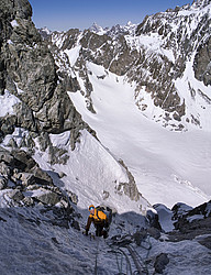 20070518-114155_JerryEmeraudeVPano_ - Ice climbing the 2nd steep pitch of the Emeraude gully.
[ Click to go to the page where that image comes from ]