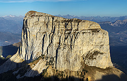 20071016_175618_MtAiguilleZoomPano_ - Sunset on Mt Aiguille, birthplace of climbing 5 centuries ago.
[ Click to download the free wallpaper version of this image ]