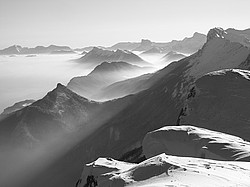 20071216-150711_BalconVercors-MtAiguille - The eastern side of the Vercors as seen from the Moucherotte, quite visible are the Mt Aiguille and the Grand Veymont.
[ Click to download the free wallpaper version of this image ]