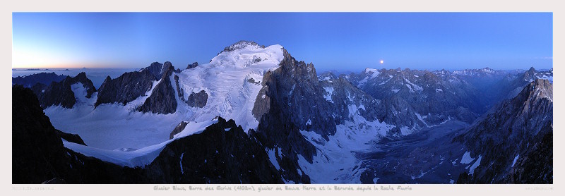 [20060711-05-EcrinsEarlyPano.jpg]
Barre des Ecrins at night.