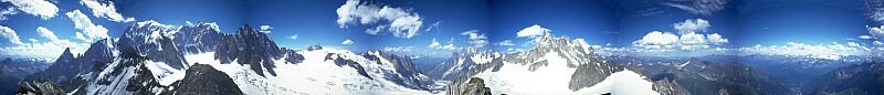 Panorama from Torino Hut, Mt Blanc, Italy, 1998