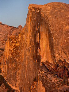 North-West face of Half Dome in the sunset