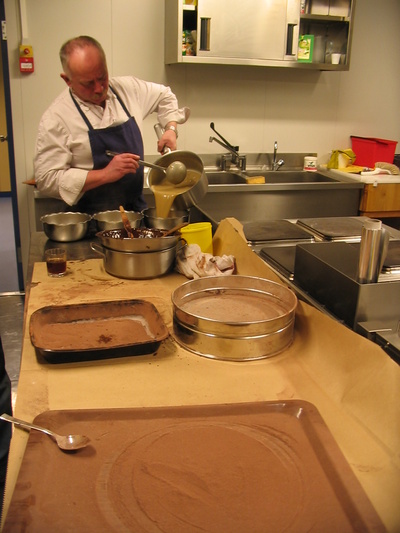 [20050325_20_EasterChocolateJeanLouis.jpg]
Jean-Louis preparing easter chocolate in the kitchen at the Antarctic station of Concordia during the first winter-over.