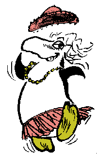 Drawing of a dancing penguin