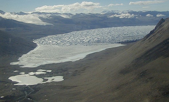 [DryValleyFrontGlacier.jpg]
A glacier drying up and turning into small streams and freshwater lakes in the Dry Valleys, Antarctica
