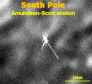 RadarSat view of the Amundsen-Scott base at the south pole