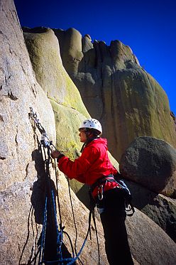 [CochiseBelay.jpg]
Jenny at the belay on the last pitch of Welcome to the Machine.