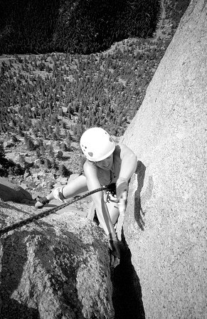 [CynicalPinnacleHand.jpg]
Jenny on the short offwidth section at the end of the 2nd pitch of the Cynical Pinnacle.