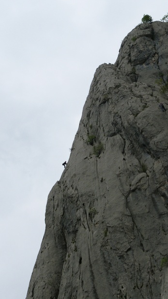 [20100417_144016_Stup.jpg]
Climber profiled on the slabs of Stup.