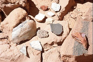 [Artifacts.jpg]
Various artifacts at the base of an Anasazie dwelling.
